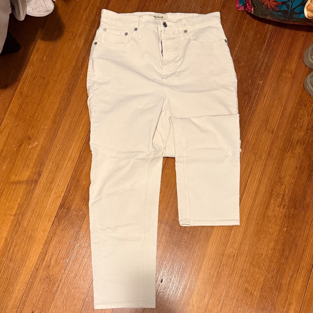 Madewell Cream Ankle Crop corduroy Jeans